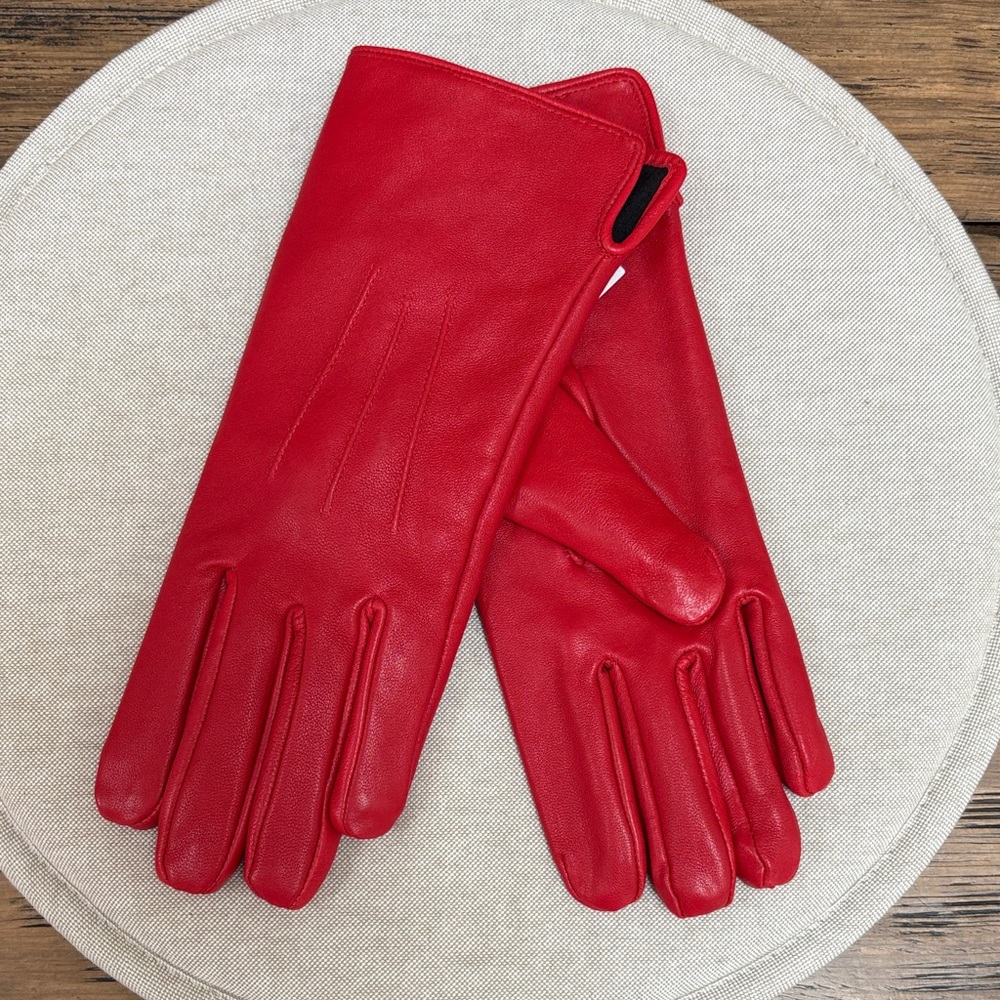 3M Thinsulate Vibrant Red Leather Gloves